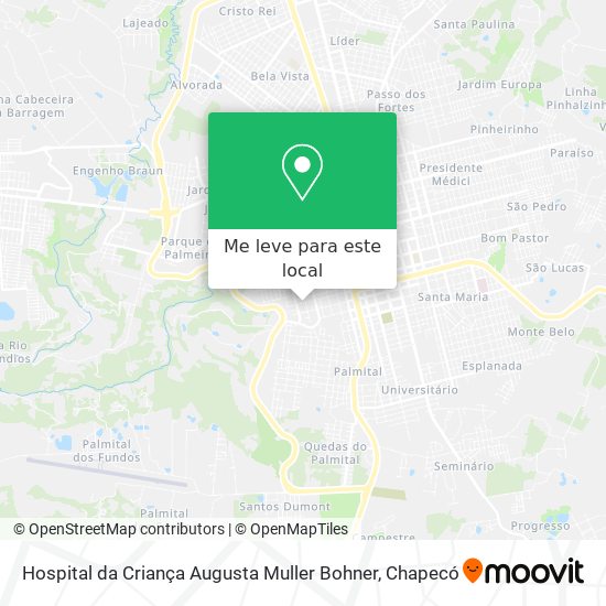 Hospital da Criança Augusta Muller Bohner mapa