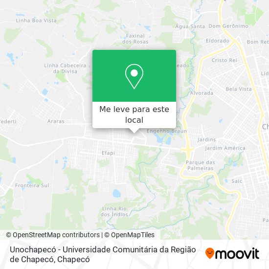 Unochapecó - Universidade Comunitária da Região de Chapecó mapa