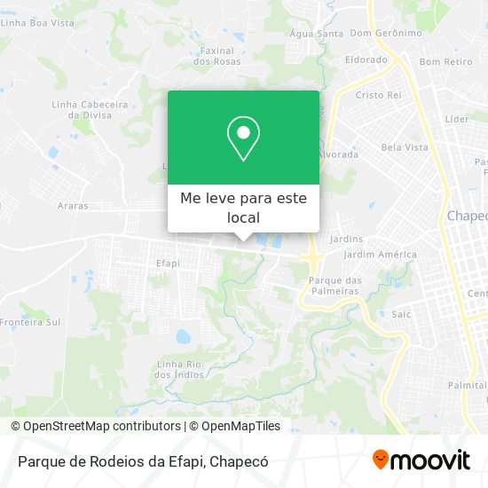 Parque de Rodeios da Efapi mapa
