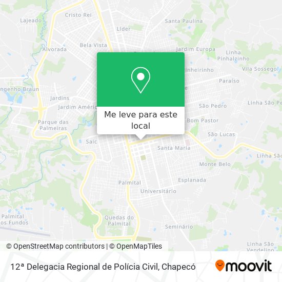 12ª Delegacia Regional de Polícia Civil mapa