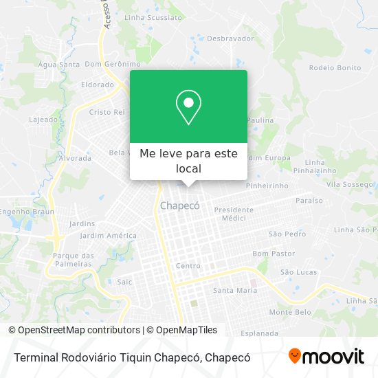 Terminal Rodoviário Tiquin Chapecó mapa