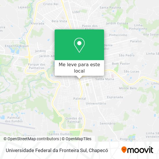 Universidade Federal da Fronteira Sul mapa