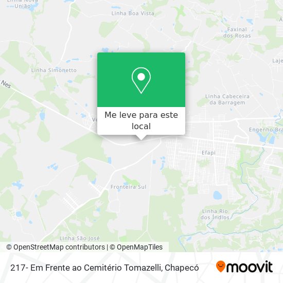 217- Em Frente ao Cemitério Tomazelli mapa