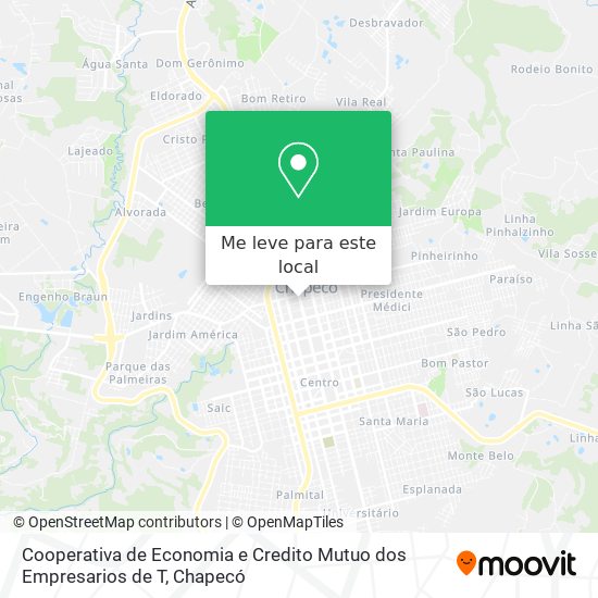 Cooperativa de Economia e Credito Mutuo dos Empresarios de T mapa