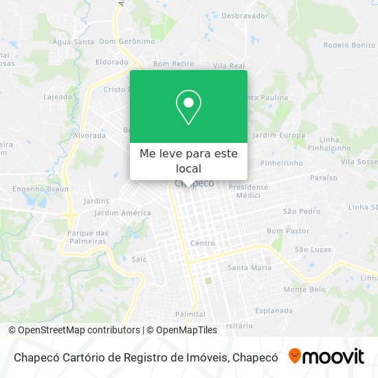 Chapecó Cartório de Registro de Imóveis mapa