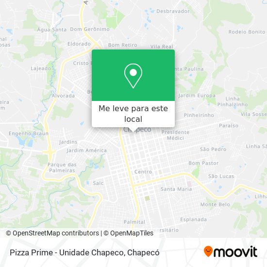 Pizza Prime - Unidade Chapeco mapa