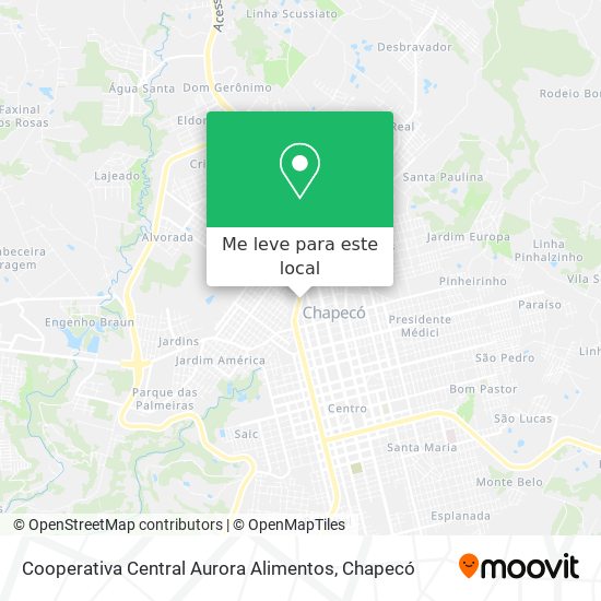 Cooperativa Central Aurora Alimentos mapa