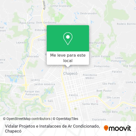 Vidalar Projetos e Instalacoes de Ar Condicionado mapa