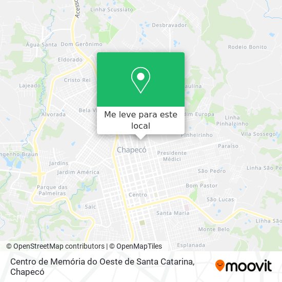 Centro de Memória do Oeste de Santa Catarina mapa