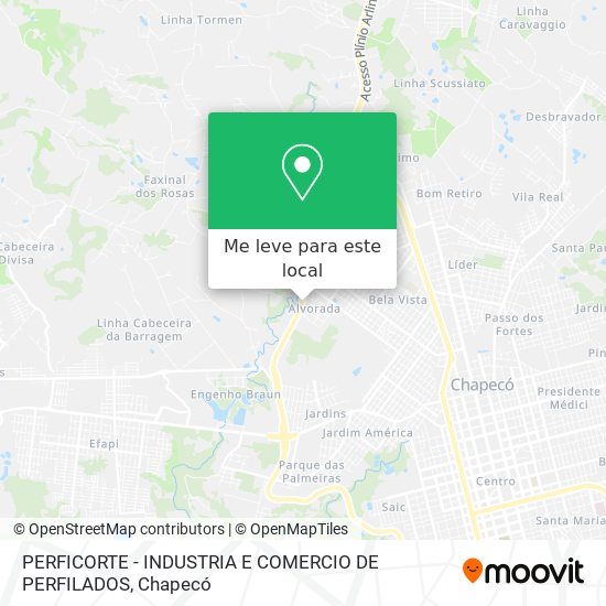 PERFICORTE - INDUSTRIA E COMERCIO DE PERFILADOS mapa