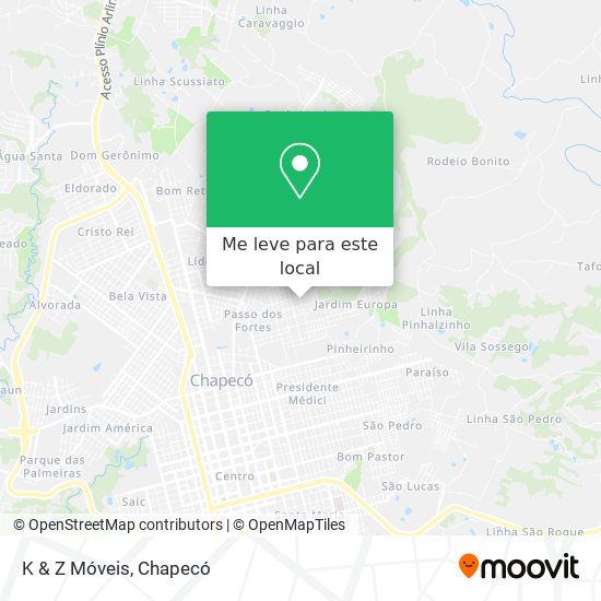 K & Z Móveis mapa