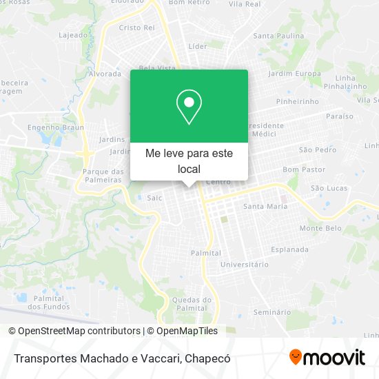 Transportes Machado e Vaccari mapa