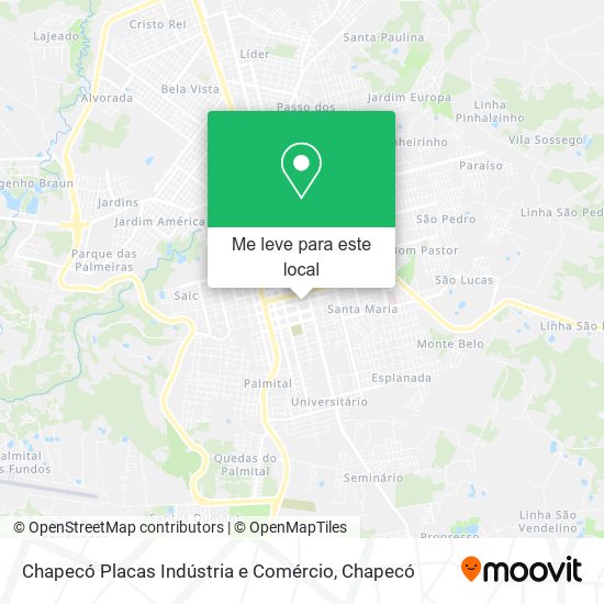 Chapecó Placas Indústria e Comércio mapa