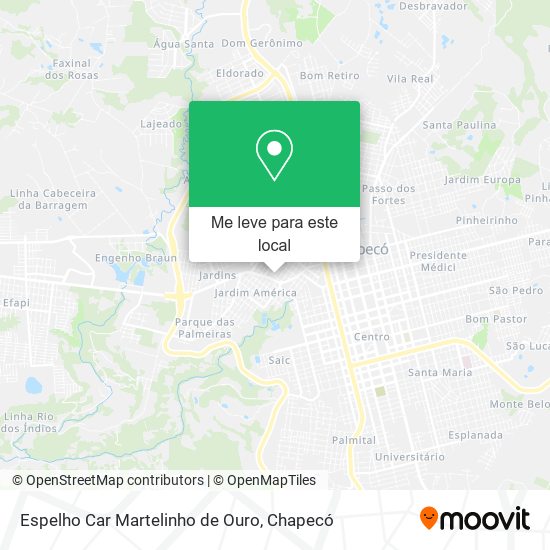 Espelho Car Martelinho de Ouro mapa