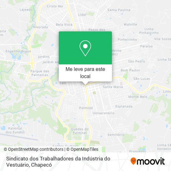 Sindicato dos Trabalhadores da Indústria do Vestuário mapa