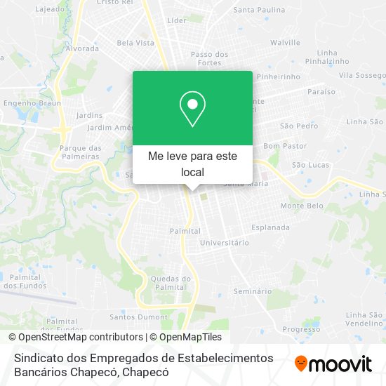 Sindicato dos Empregados de Estabelecimentos Bancários Chapecó mapa