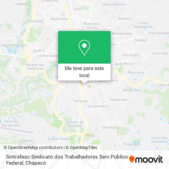 Sintrafesc-Sindicato dos Trabalhadores Serv Público Federal mapa