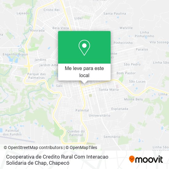 Cooperativa de Credito Rural Com Interacao Solidaria de Chap mapa