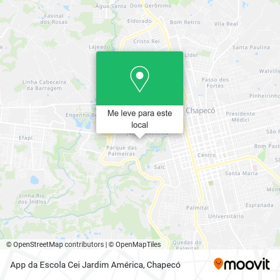 App da Escola Cei Jardim América mapa