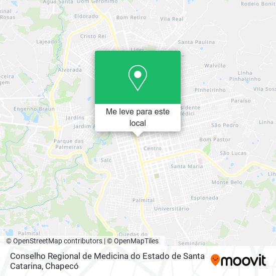 Conselho Regional de Medicina do Estado de Santa Catarina mapa