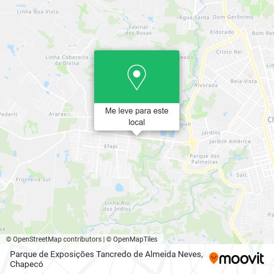 Parque de Exposições Tancredo de Almeida Neves mapa