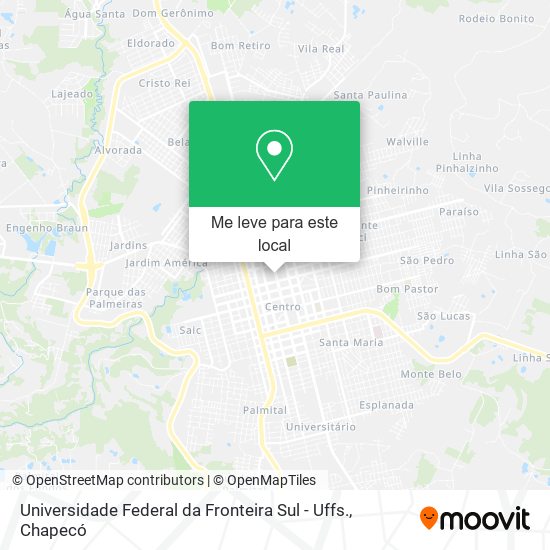 Universidade Federal da Fronteira Sul - Uffs. mapa