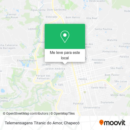 Telemensagens Titanic do Amor mapa