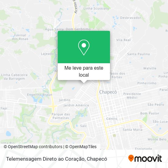 Telemensagem Direto ao Coração mapa