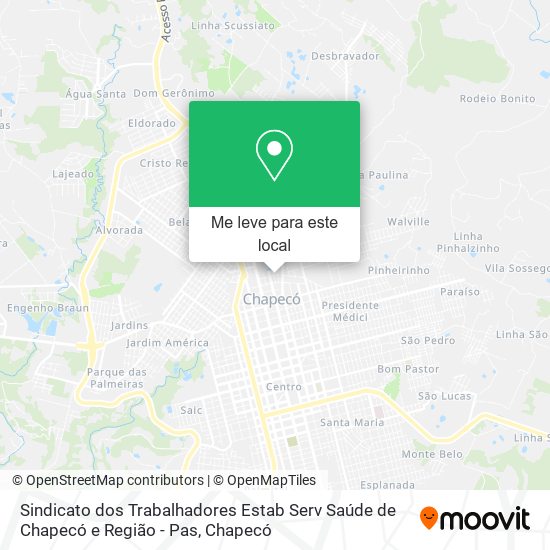 Sindicato dos Trabalhadores Estab Serv Saúde de Chapecó e Região - Pas mapa