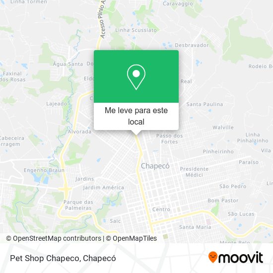 Pet Shop Chapeco mapa
