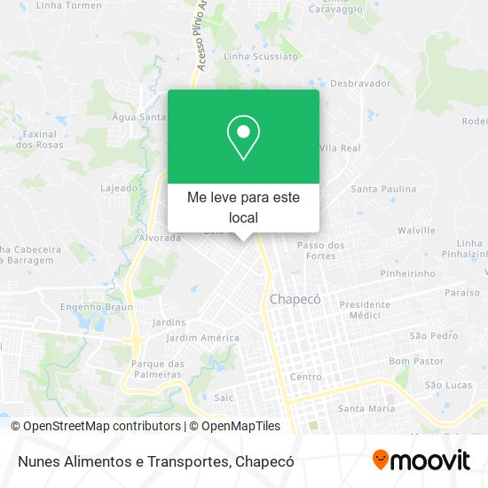 Nunes Alimentos e Transportes mapa