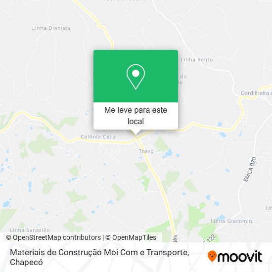 Materiais de Construção Moi Com e Transporte mapa