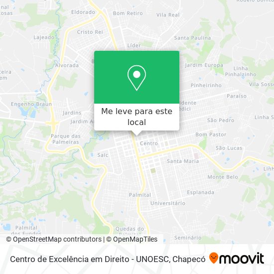 Centro de Excelência em Direito - UNOESC mapa