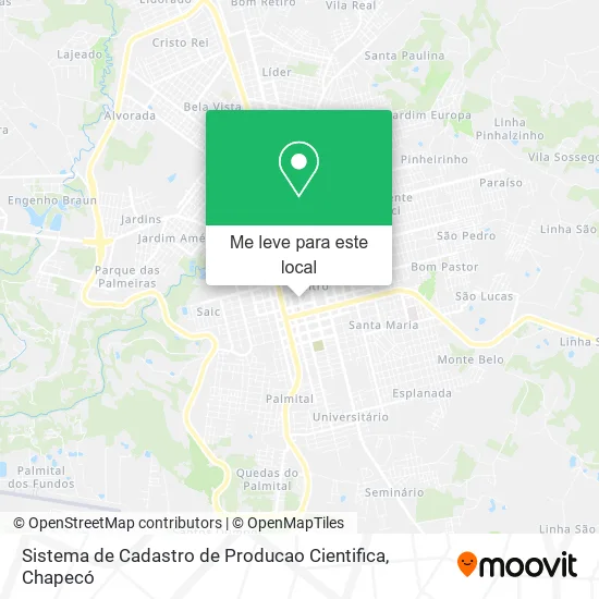 Sistema de Cadastro de Producao Cientifica mapa