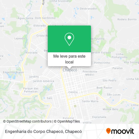 Engenharia do Corpo Chapecó mapa