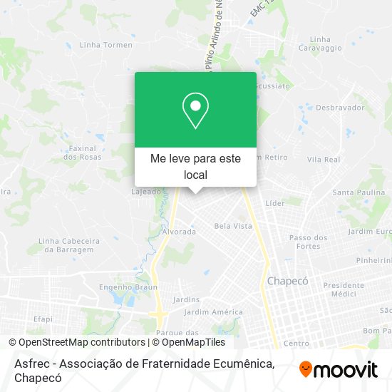 Asfrec - Associação de Fraternidade Ecumênica mapa