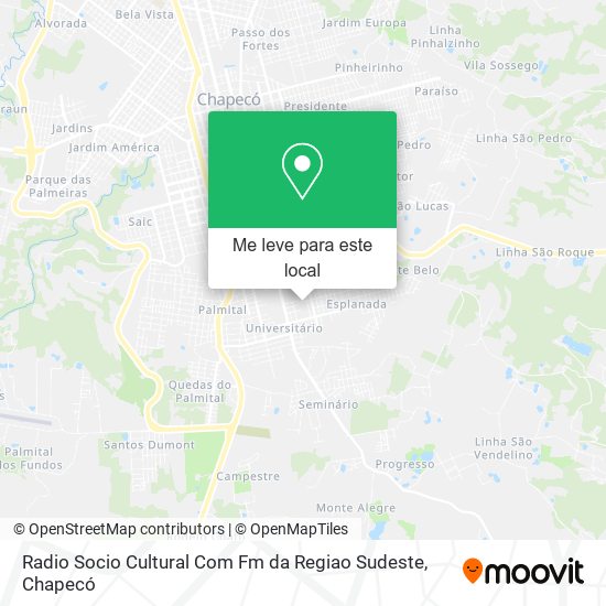 Radio Socio Cultural Com Fm da Regiao Sudeste mapa