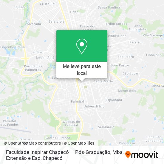 Faculdade Inspirar Chapecó — Pós-Graduação, Mba, Extensão e Ead mapa