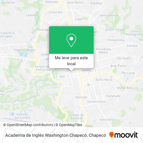 Academia de Inglês Washington Chapecó mapa