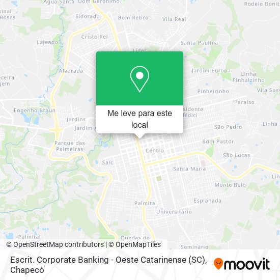 Escrit. Corporate Banking - Oeste Catarinense (SC) mapa
