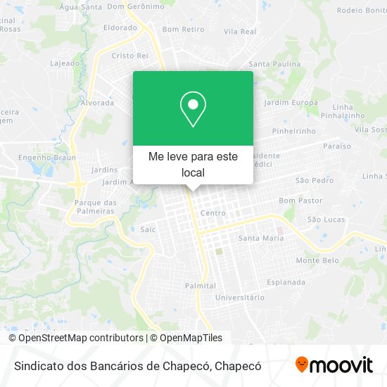 Sindicato dos Bancários de Chapecó mapa