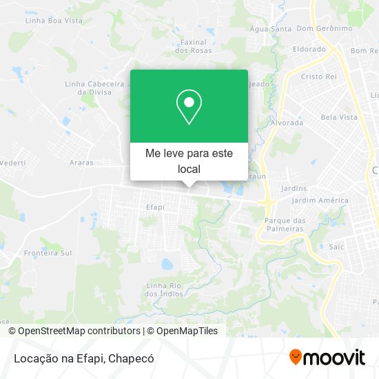 Locação na Efapi mapa