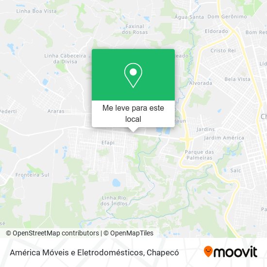América Móveis e Eletrodomésticos mapa