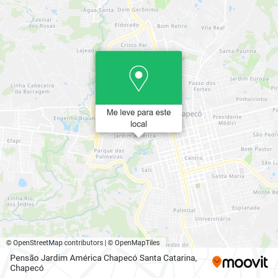 Pensão Jardim América Chapecó Santa Catarina mapa