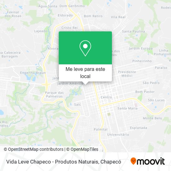 Vida Leve Chapeco - Produtos Naturais mapa