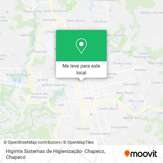 Higimix Sistemas de Higienização- Chapeco mapa