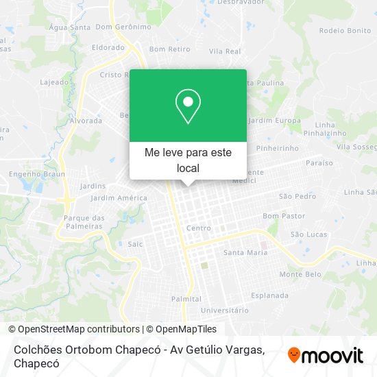Colchões Ortobom Chapecó - Av Getúlio Vargas mapa