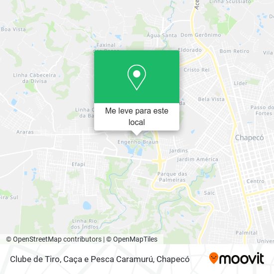 Clube de Tiro, Caça e Pesca Caramurú mapa