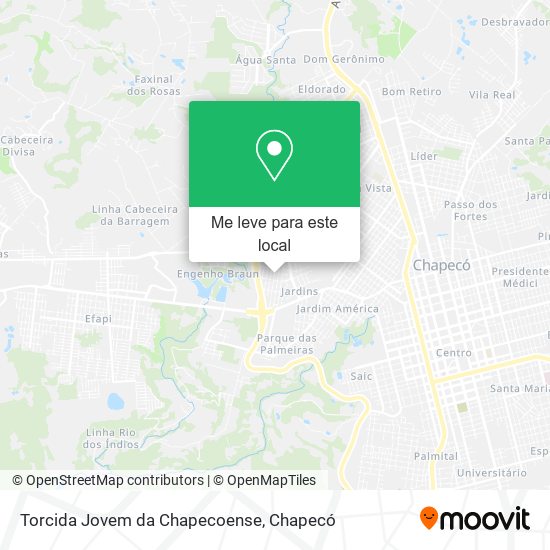 Torcida Jovem da Chapecoense mapa