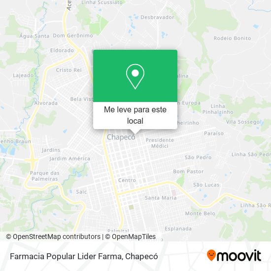 Farmacia Popular Lider Farma mapa